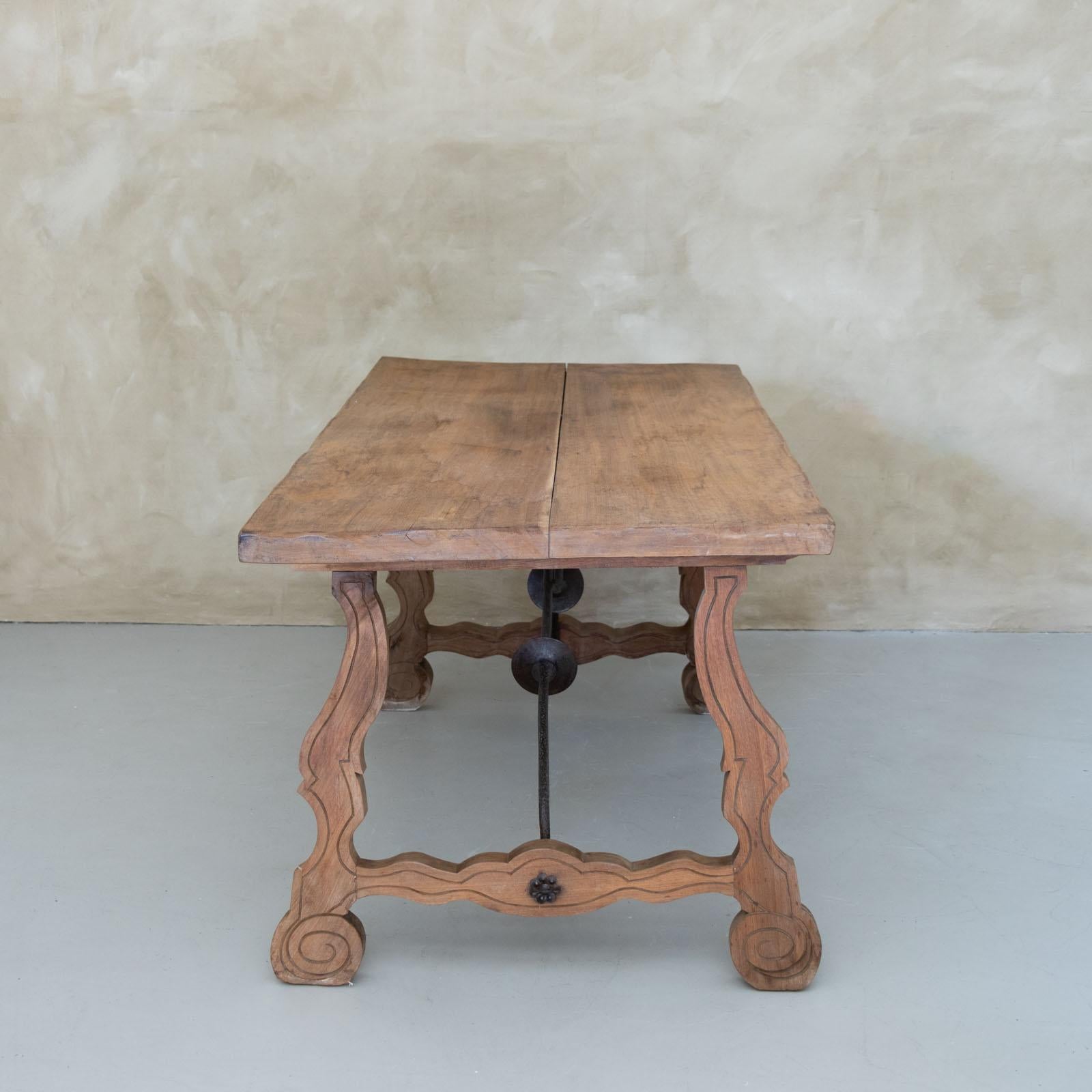19th Century Spanish Wood Trestle Table 1