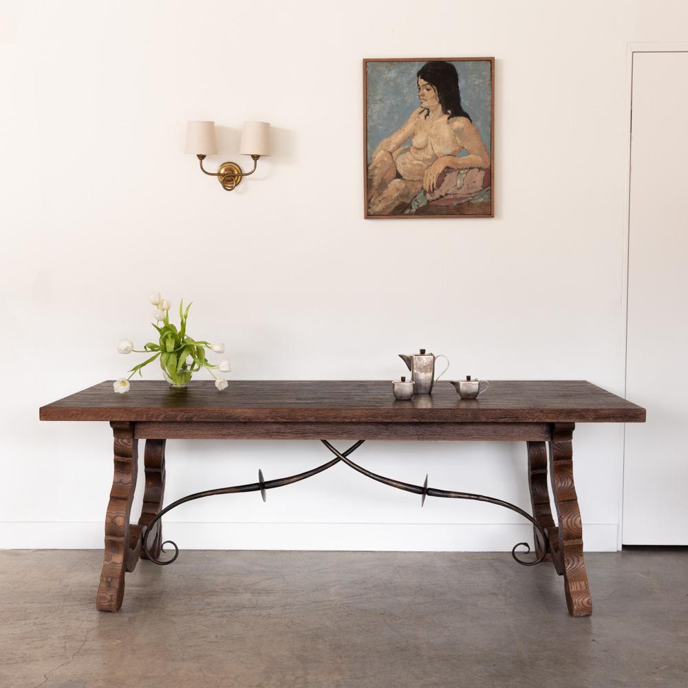Espagnol Table à tréteaux espagnol du 19ème siècle en vente