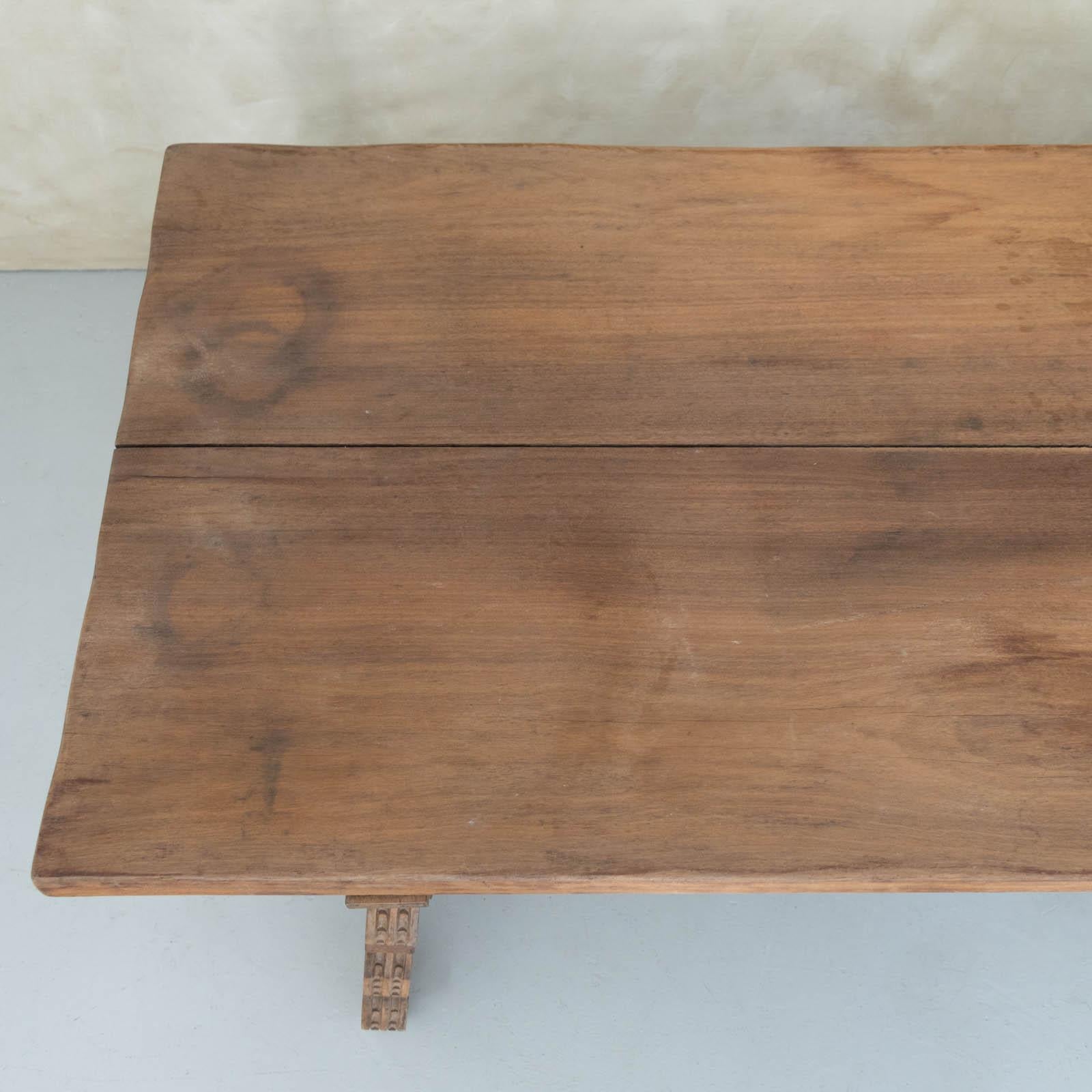 19th Century Spanish Wood Trestle Table 3