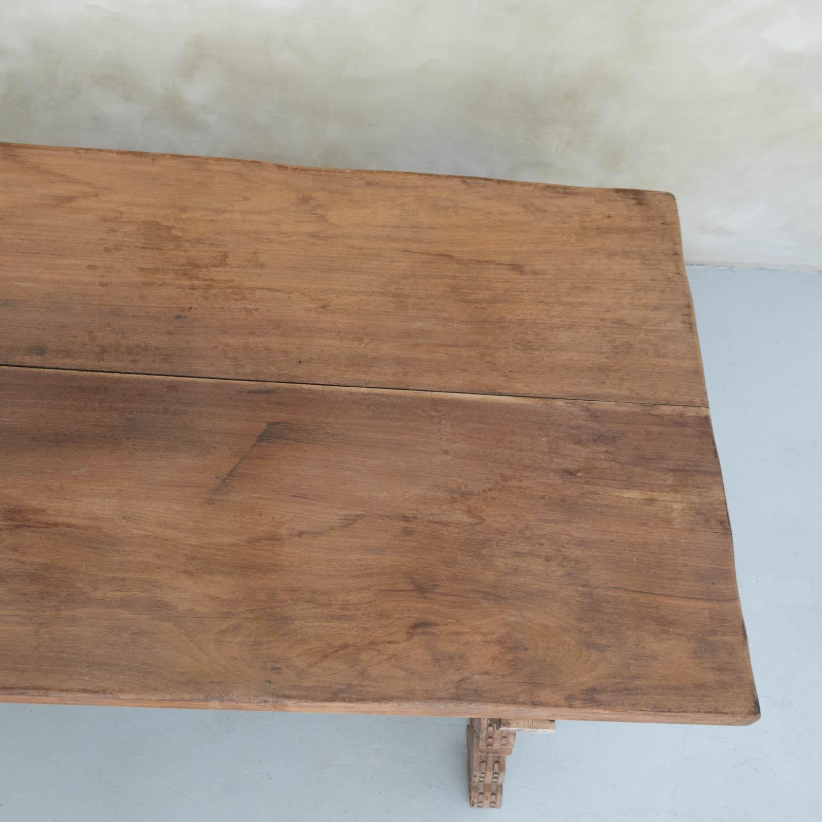 19th Century Spanish Wood Trestle Table 4