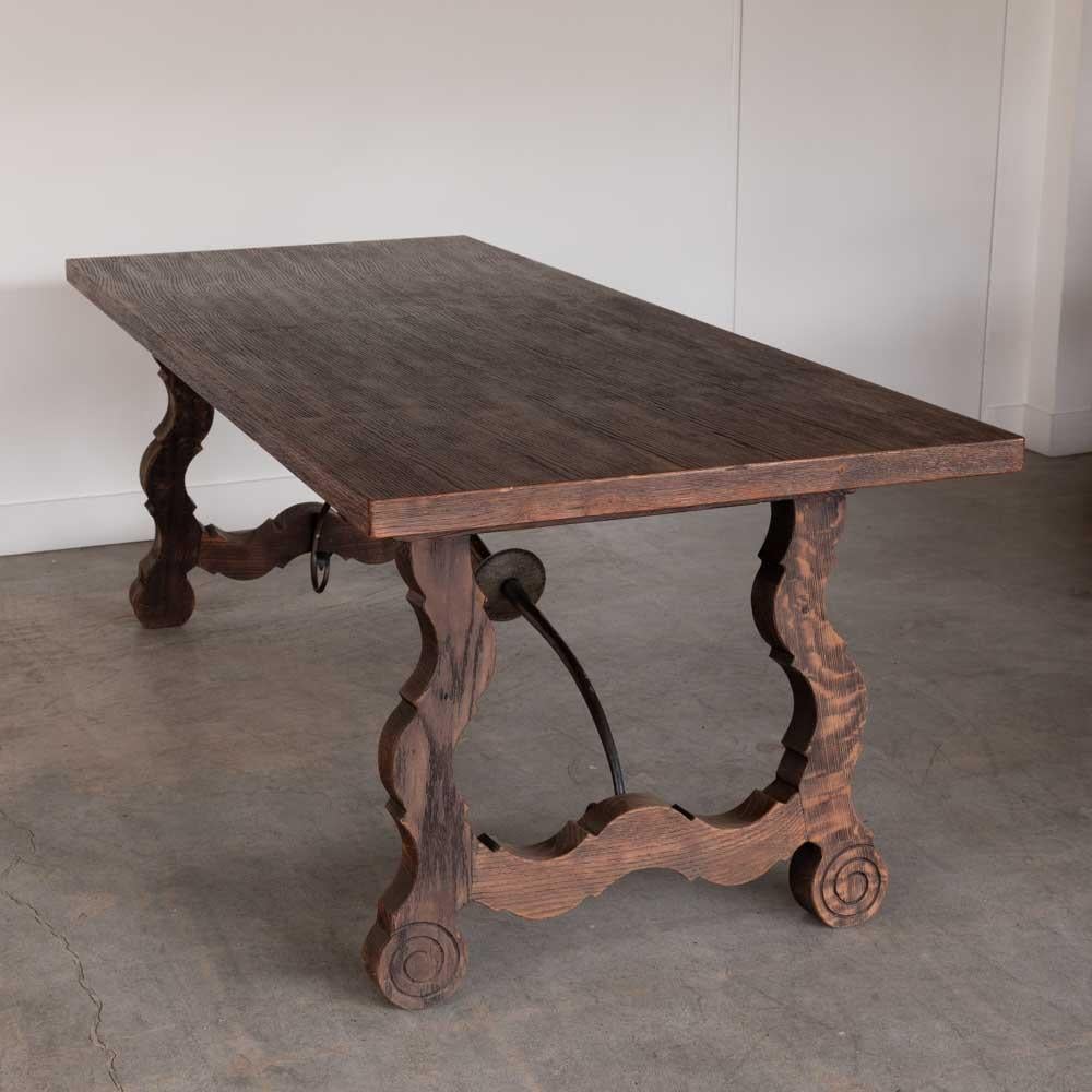 Fer forgé Table à tréteaux espagnol du 19ème siècle en vente