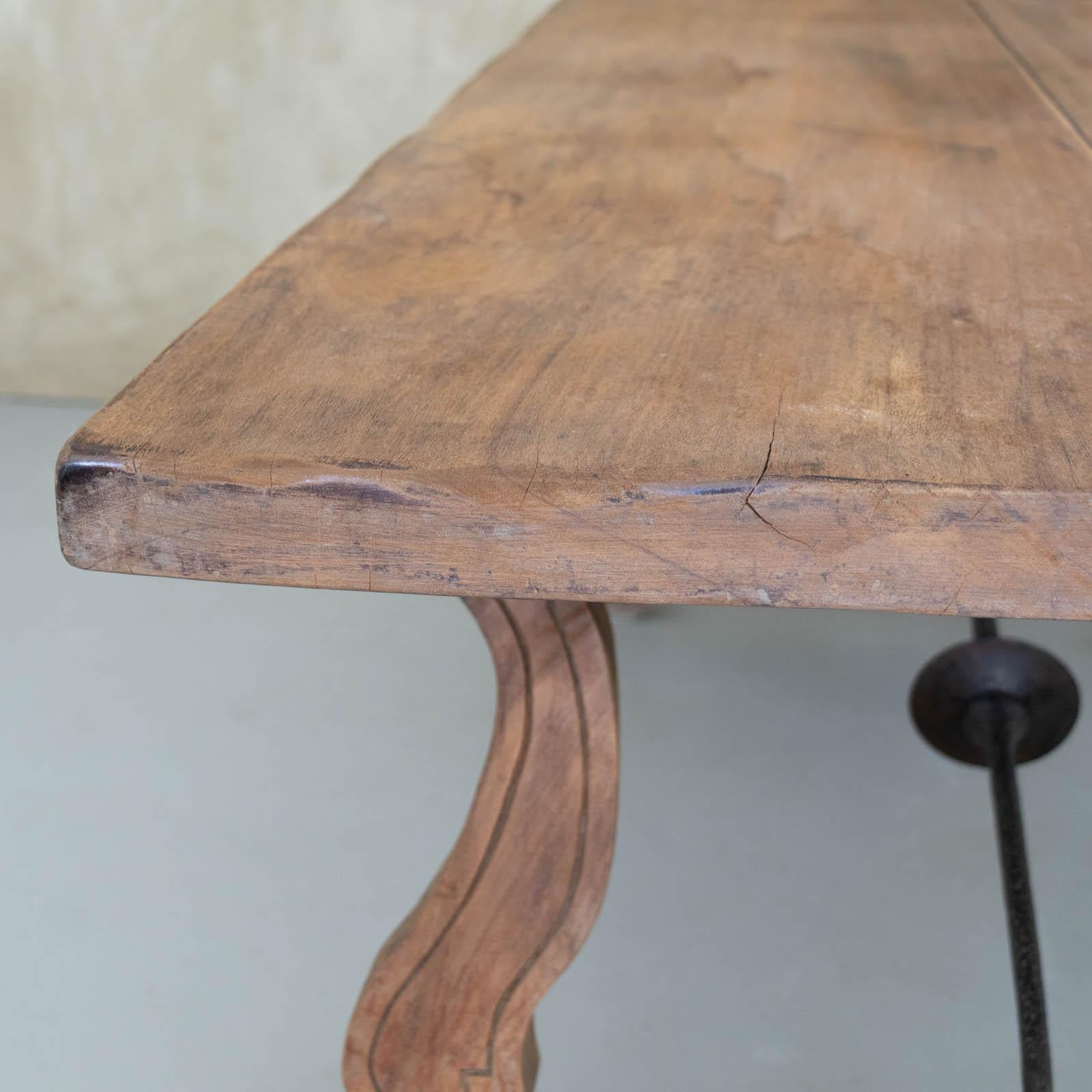 19th Century Spanish Wood Trestle Table 5
