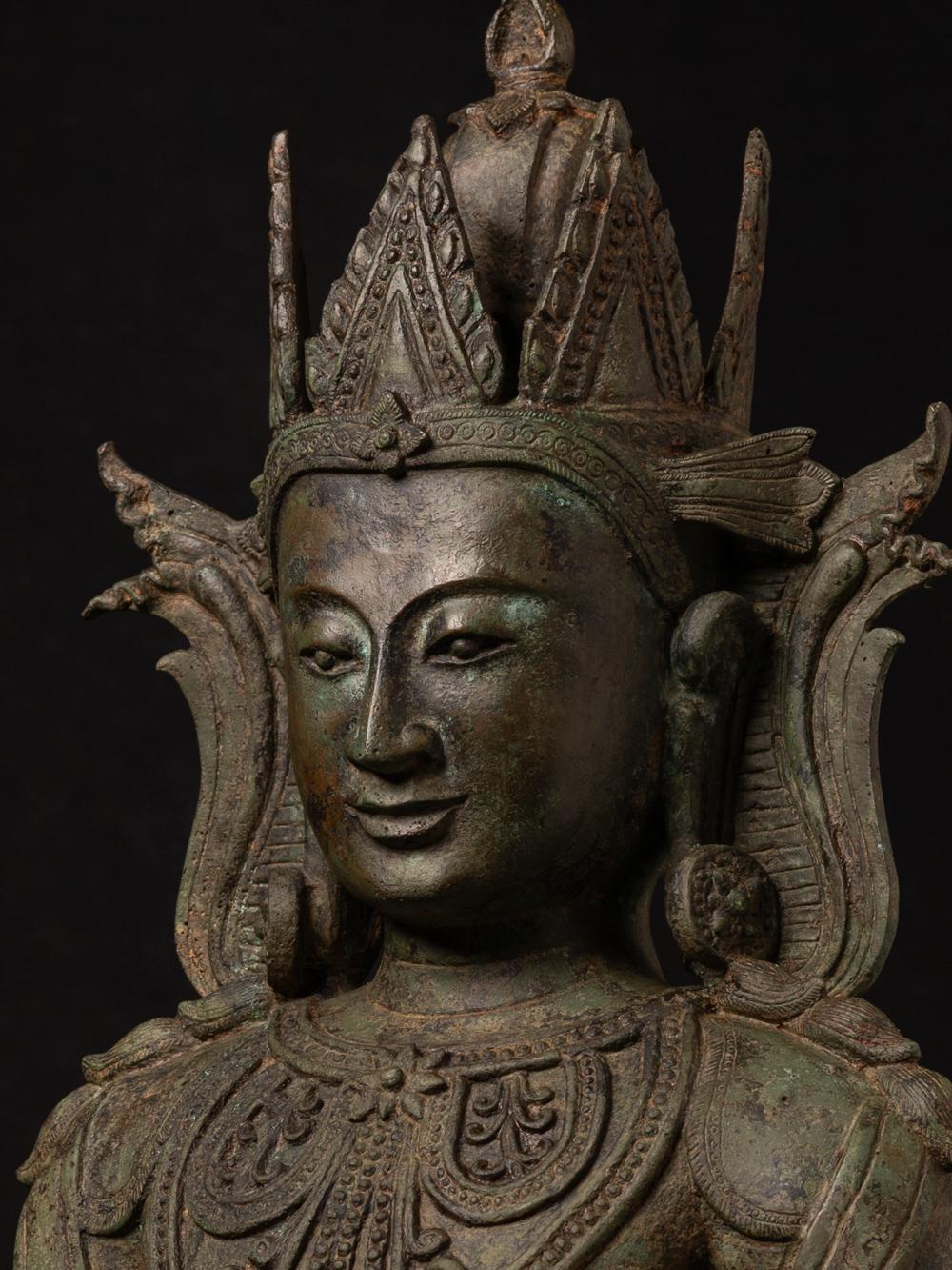 19th Century 19th century Special antique bronze Arakan Buddha statue from Burma For Sale