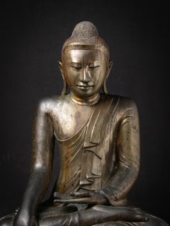 19th century Special antique bronze Mandalay Buddha statue from Burma