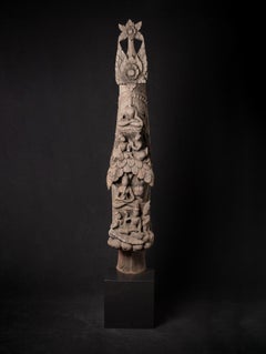 19th century Special antique wooden temple panel from Burma