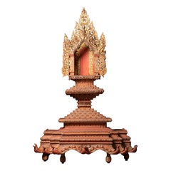 19th century Special large antique Burmese Buddha throne from Burma