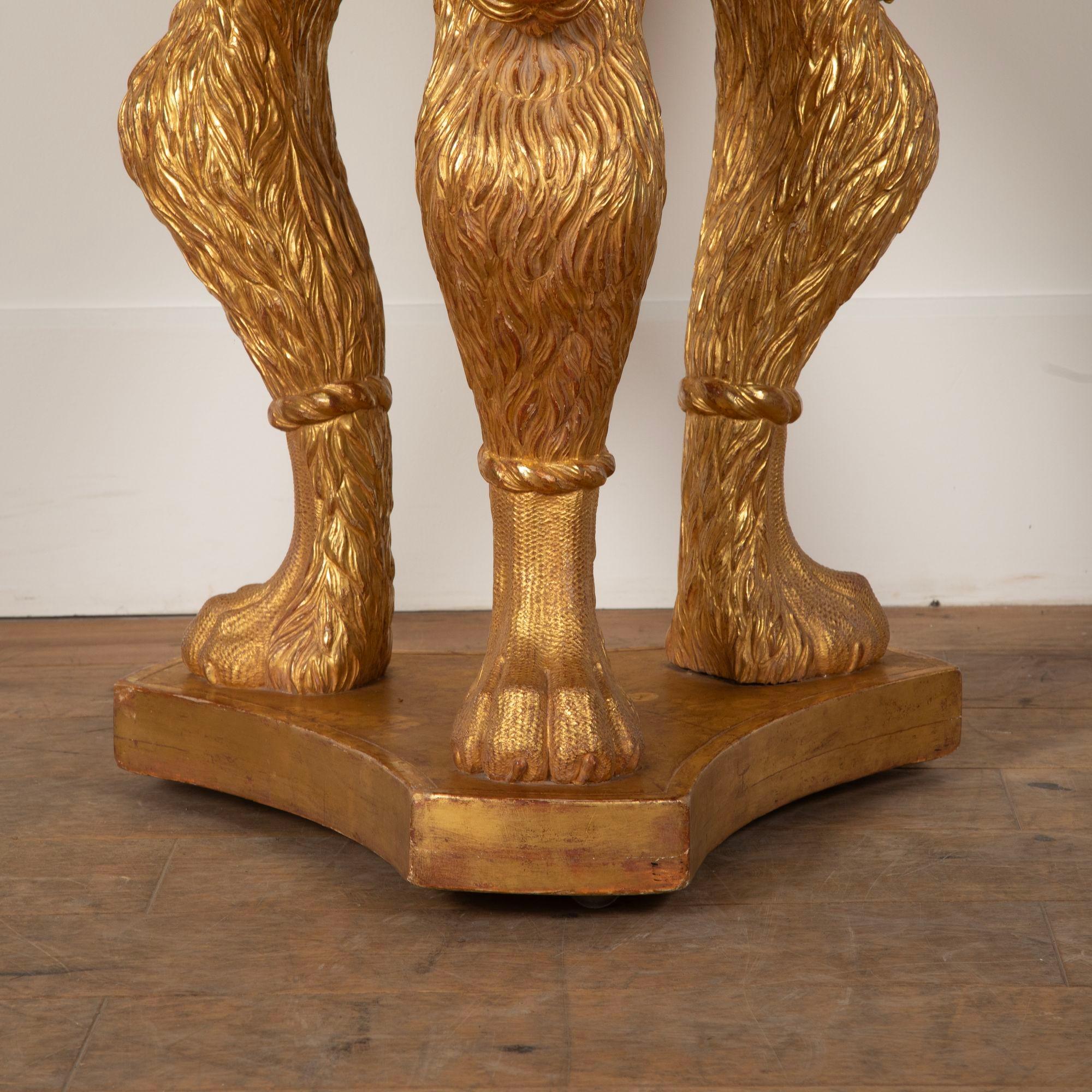 Mesa de centro de mármol y giltwood del siglo XIX en venta 5
