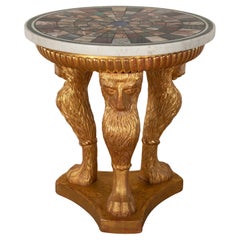 19. Jahrhundert Exemplar Marmor und Giltwood Zentrum Tisch