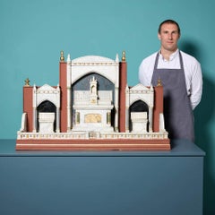 19th Century Specimen Marble Architectural Model of a Church