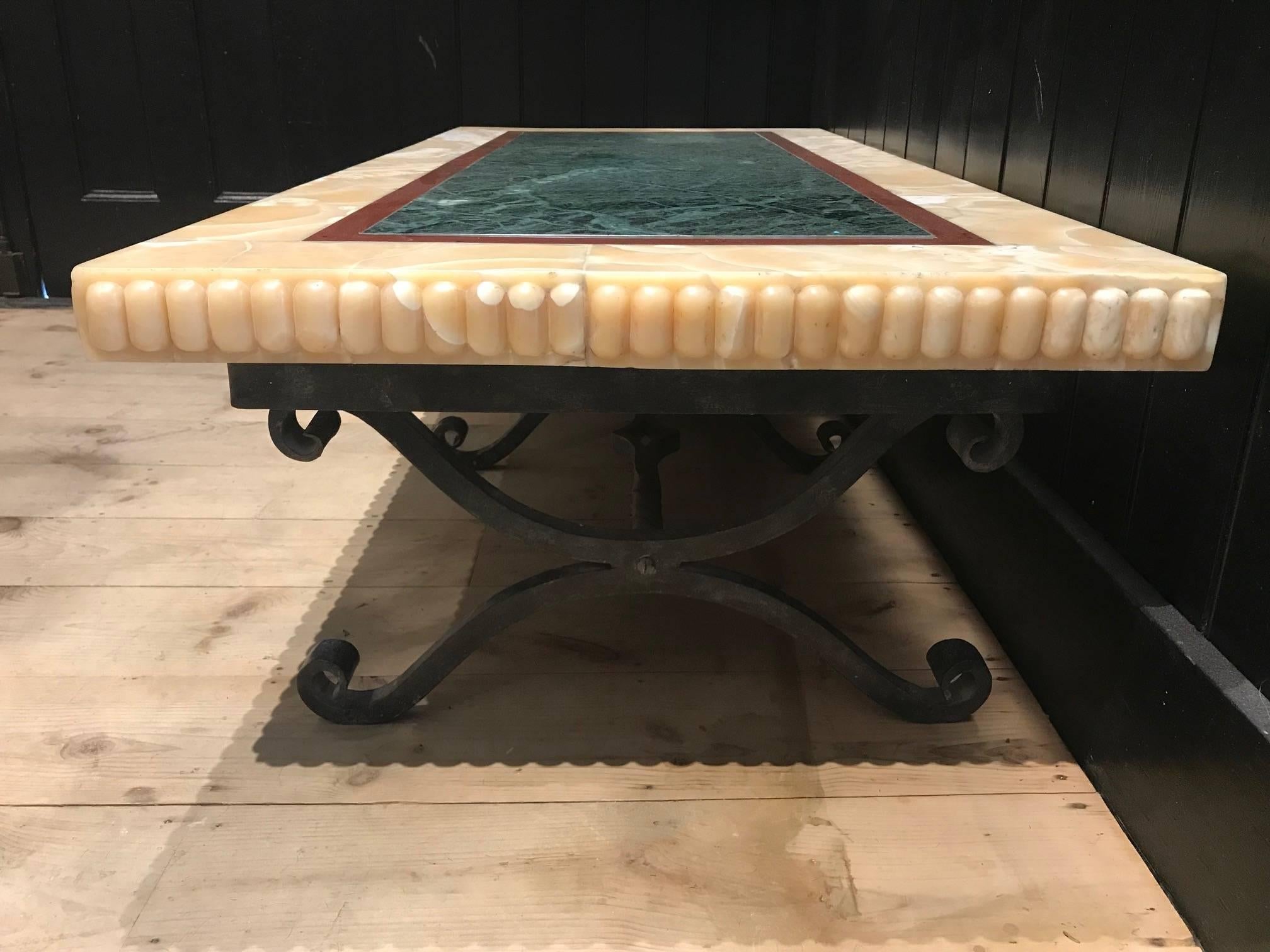 19th Century Specimen Marble Bench or Coffee Table, Philadelphia History Museum 4