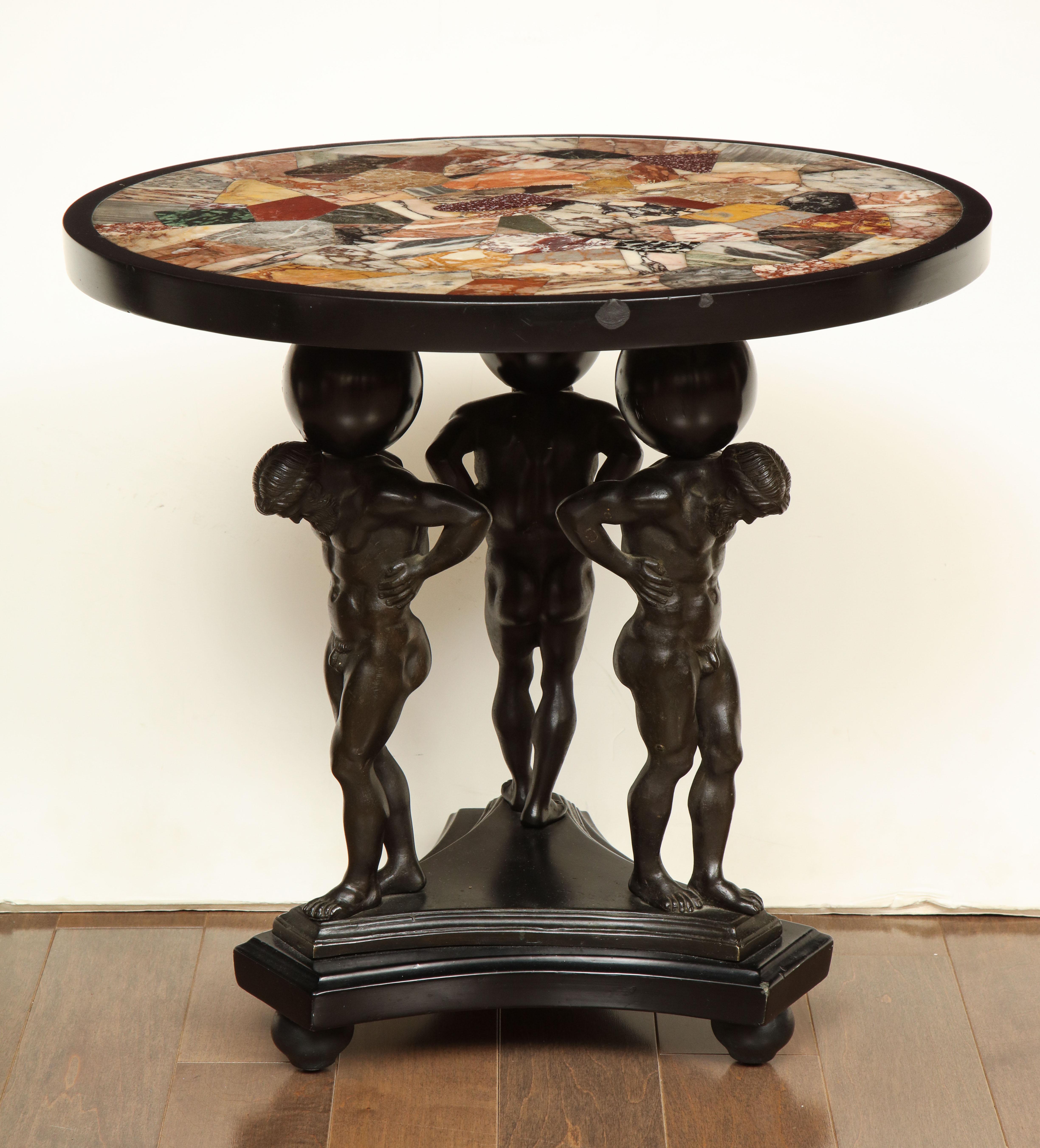 19th Century Specimen Marble Top with a Bronze Base of a Later Date For Sale 5