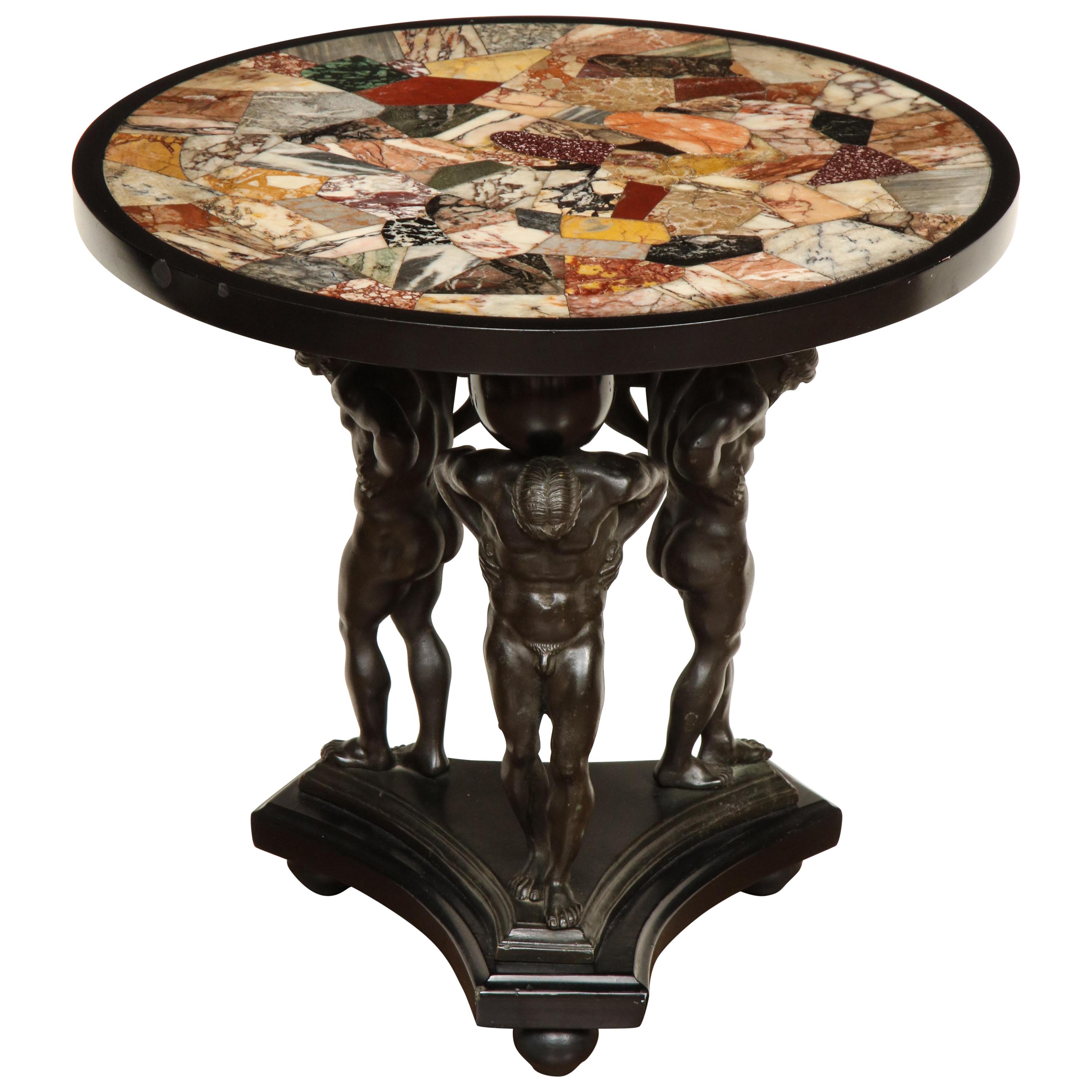 19th Century Specimen Marble Top with a Bronze Base of a Later Date For Sale