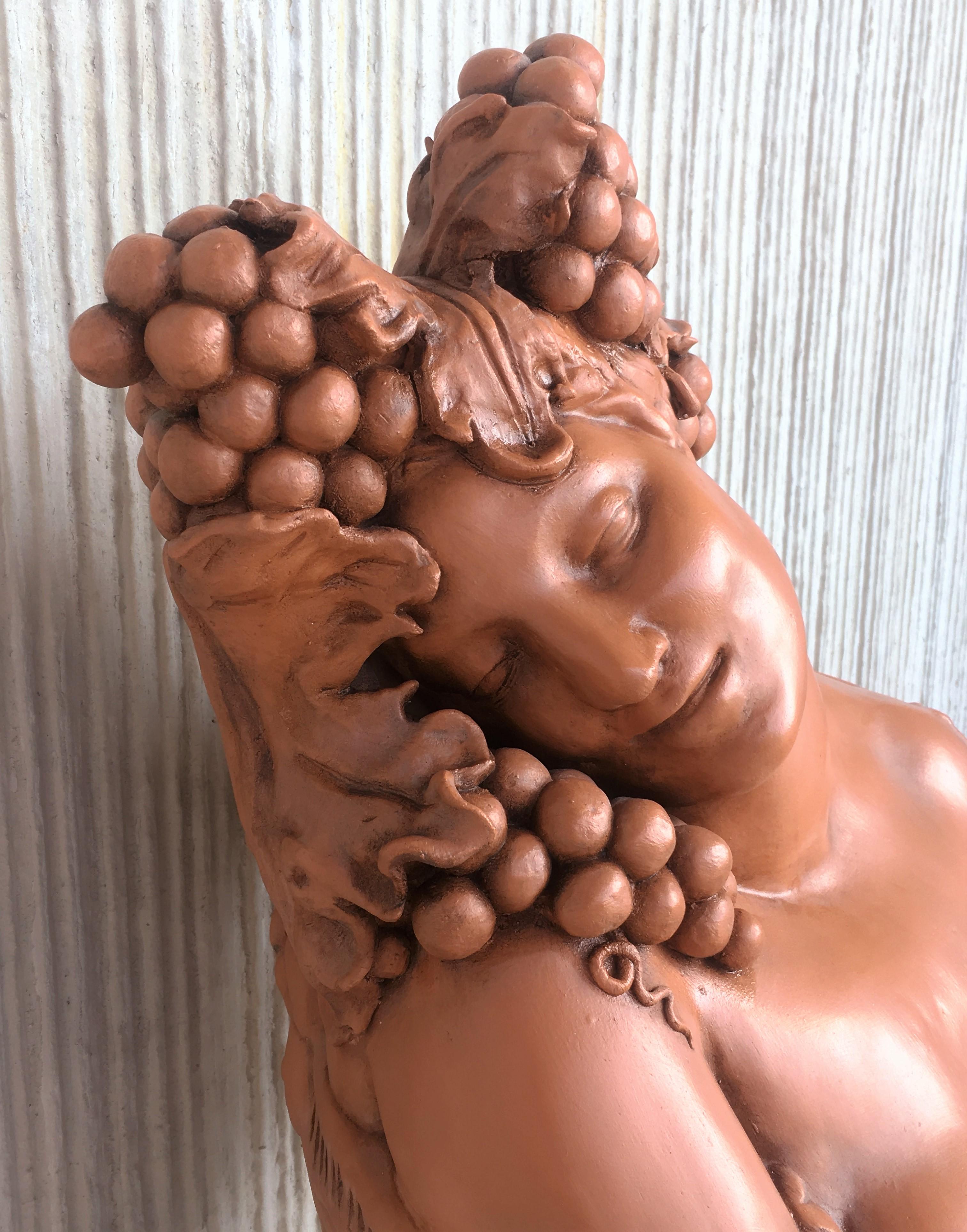19th Century Spectacular Clay Goddess of Summer in a Matching Pedestal For Sale 1