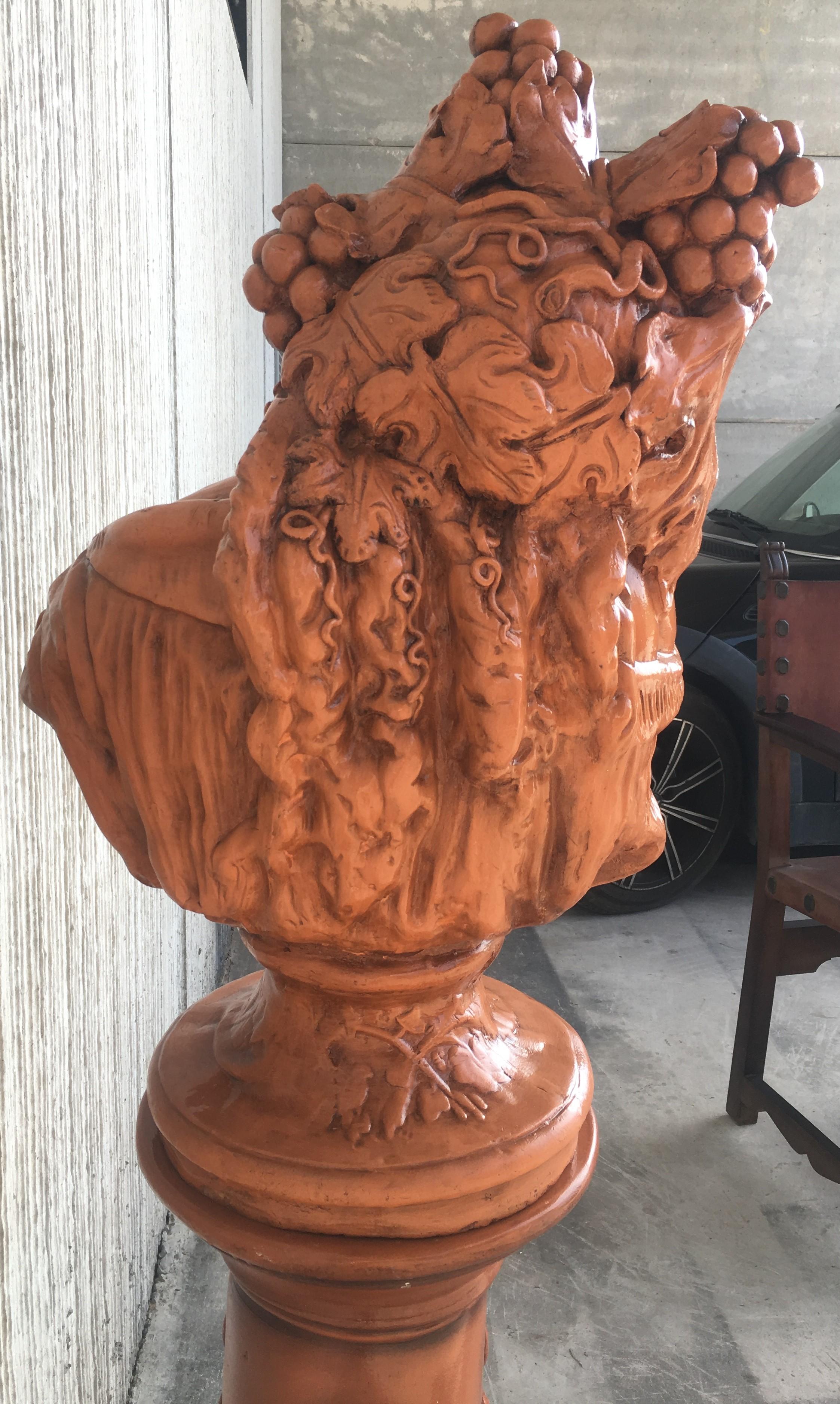 19th Century Spectacular Clay Goddess of Summer in a Matching Pedestal For Sale 3
