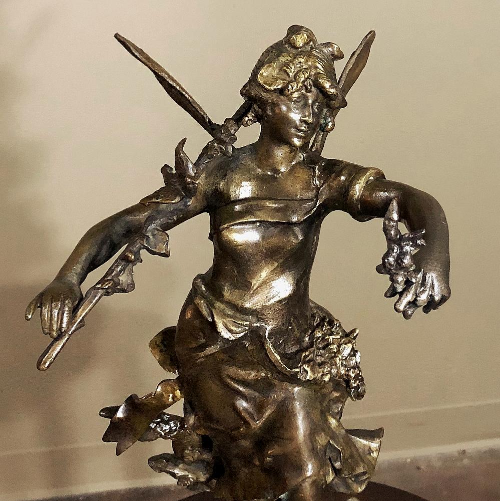 Statua Moreau in spelta del XIX secolo, Nymphe de Bois in vendita 1