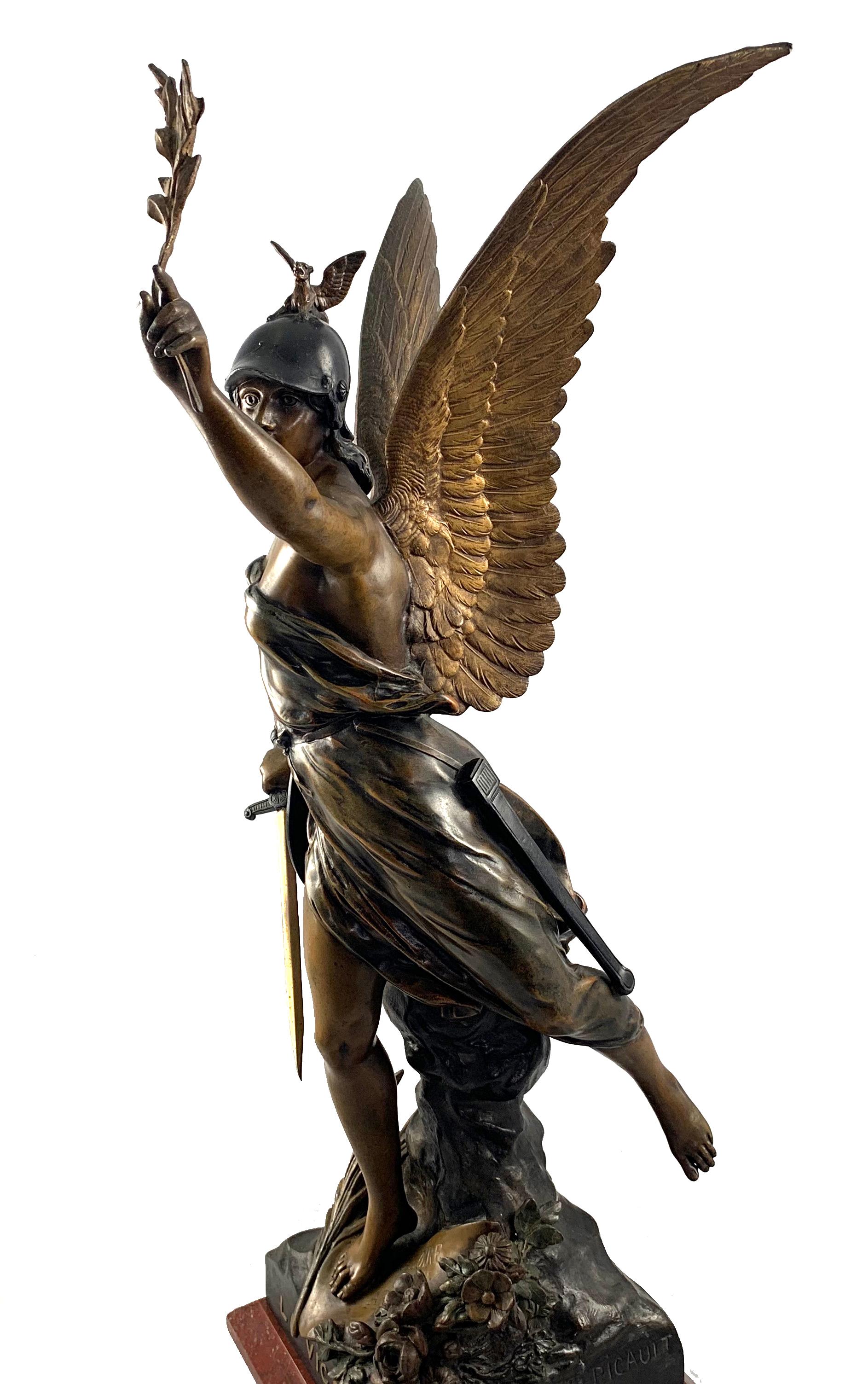 19th Century French Spelter Statue of Victory, Circa 1900, inscribed La Victoire In Good Condition In London, GB
