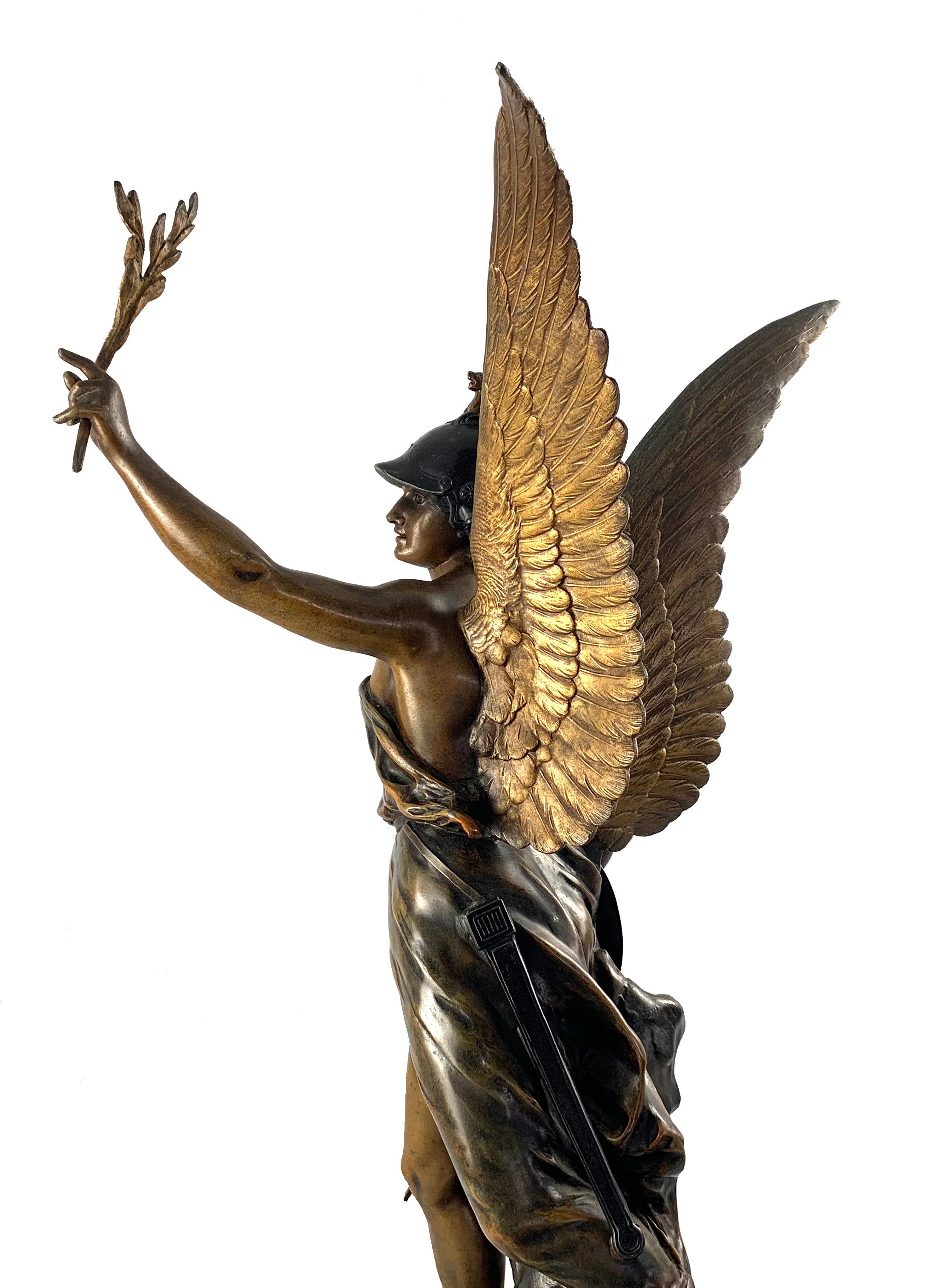 19th Century French Spelter Statue of Victory, Circa 1900, inscribed La Victoire 1