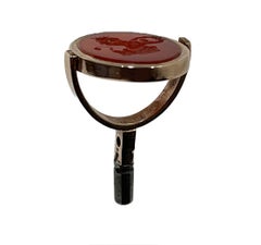 19th Century Agate spinner watch key and wax seal stamp