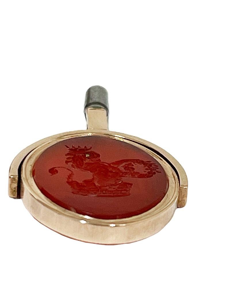 19th Century Agate spinner watch key and wax seal stamp In Good Condition For Sale In Delft, NL