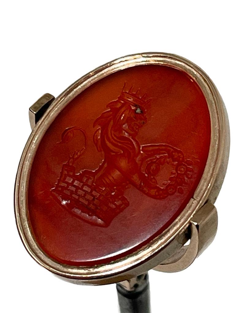 19th Century Agate spinner watch key and wax seal stamp For Sale 2