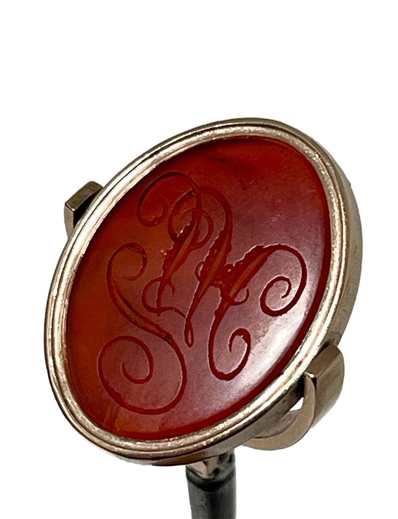 19th Century Agate spinner watch key and wax seal stamp For Sale 3