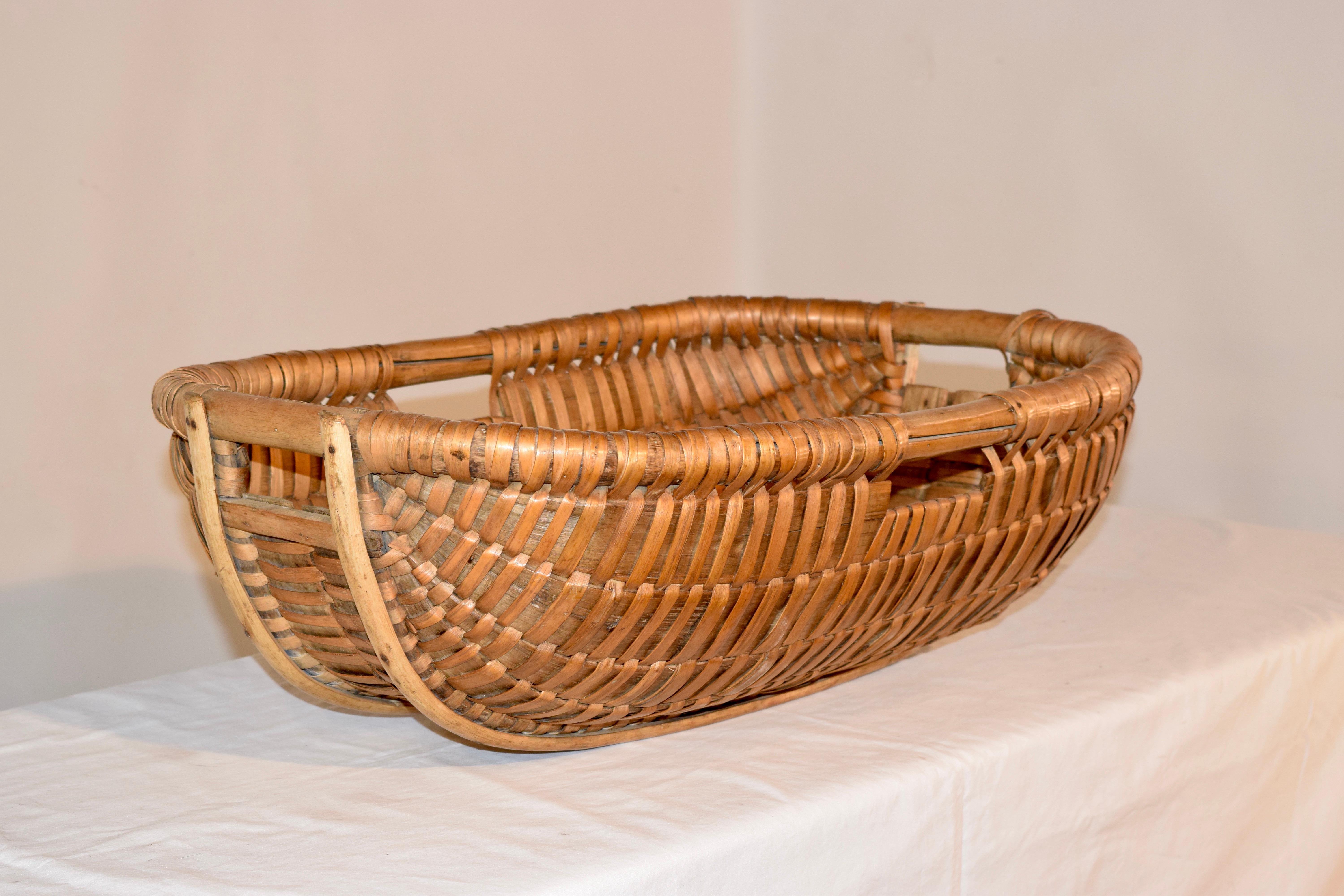 French 19th Century Split Oak Basket For Sale