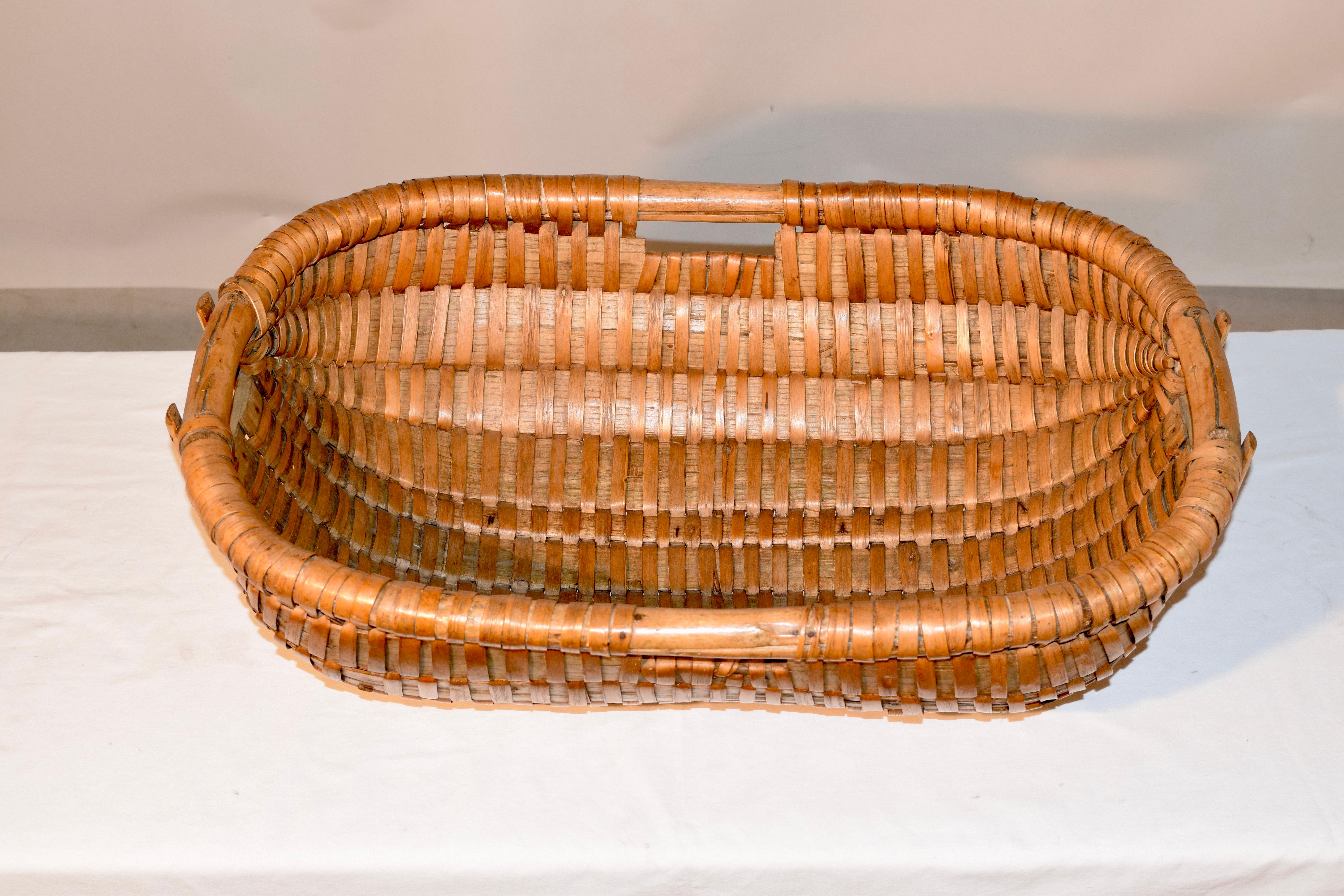 19th Century Split Oak Basket In Good Condition For Sale In High Point, NC