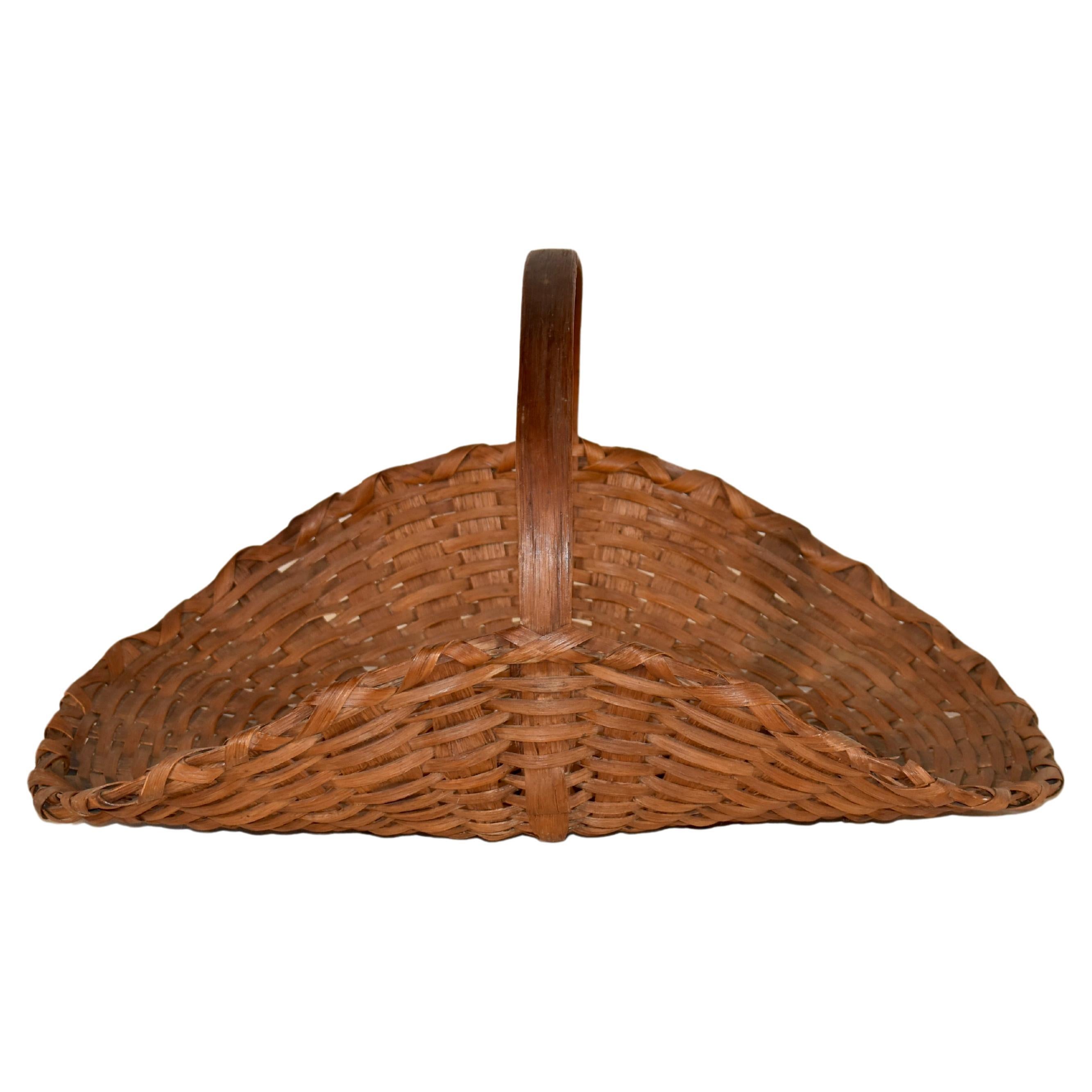 Panier à fleurs en Oak Oak fendu du 19ème siècle