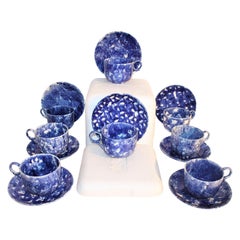 19th Century Sponge Ware Mush C&S Collection 8 Sets