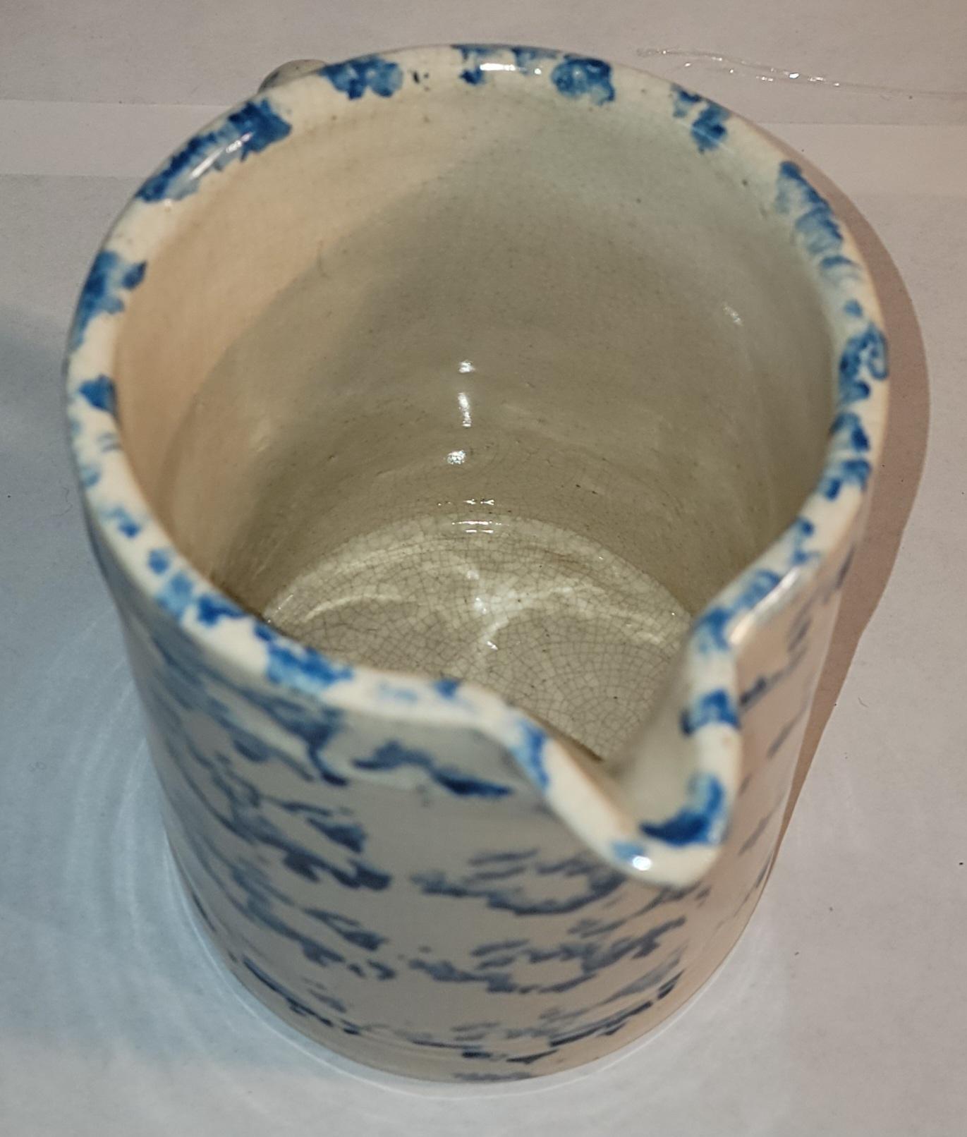 19th Century 19thc Sponge Ware Pitcher For Sale