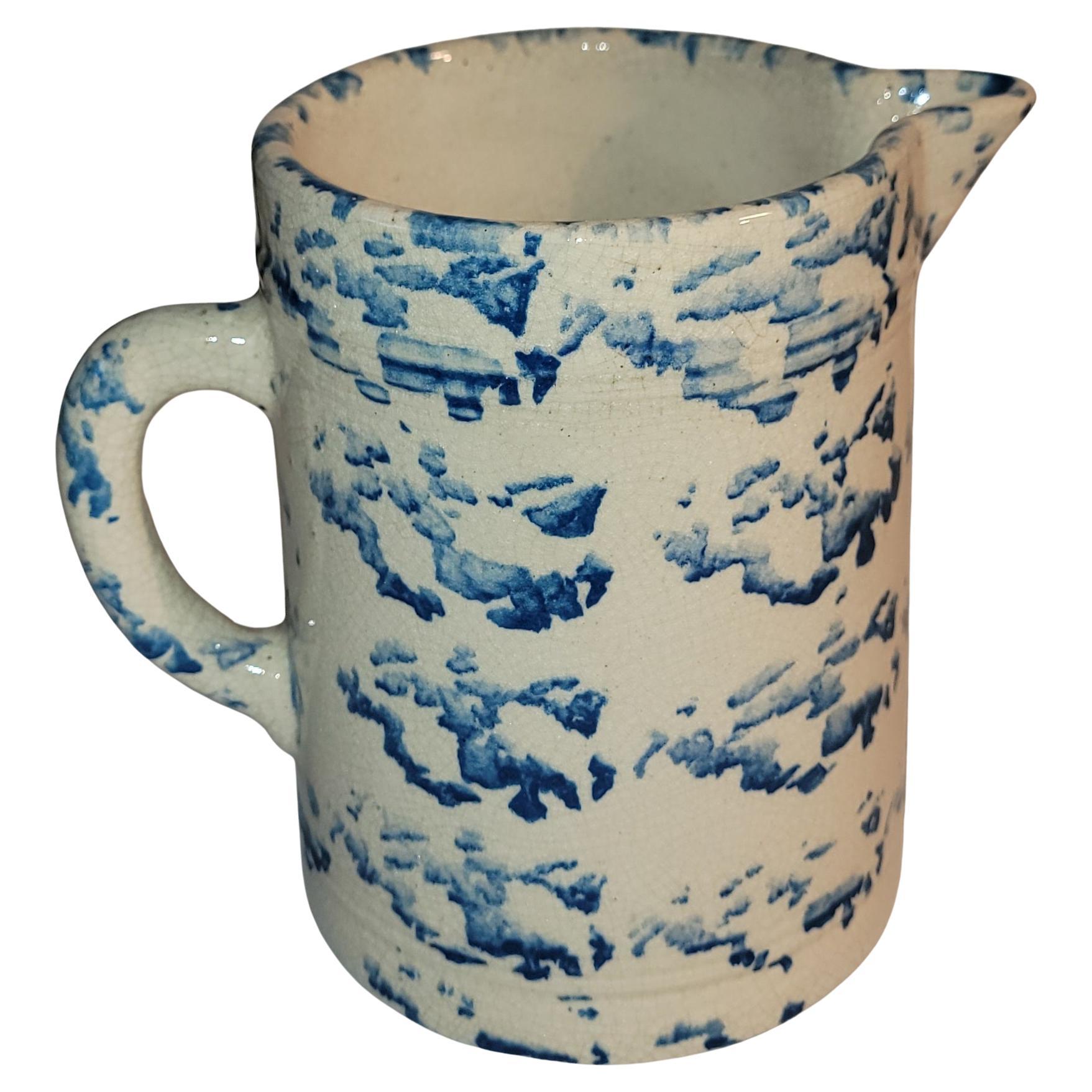 19th Century Sponge Ware Pitcher