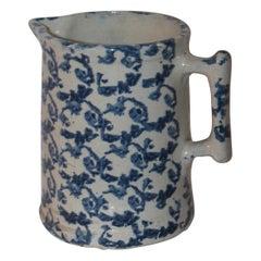 19th Century Sponge Ware Pitcher in Pattern Design