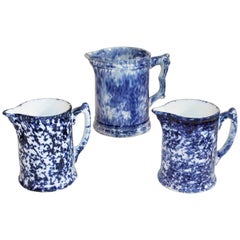 19th Century Sponge Ware Water Pitchers