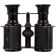 Antique 19th Century Sportier Paris Leather Wrapped Binoculars circa 1880s