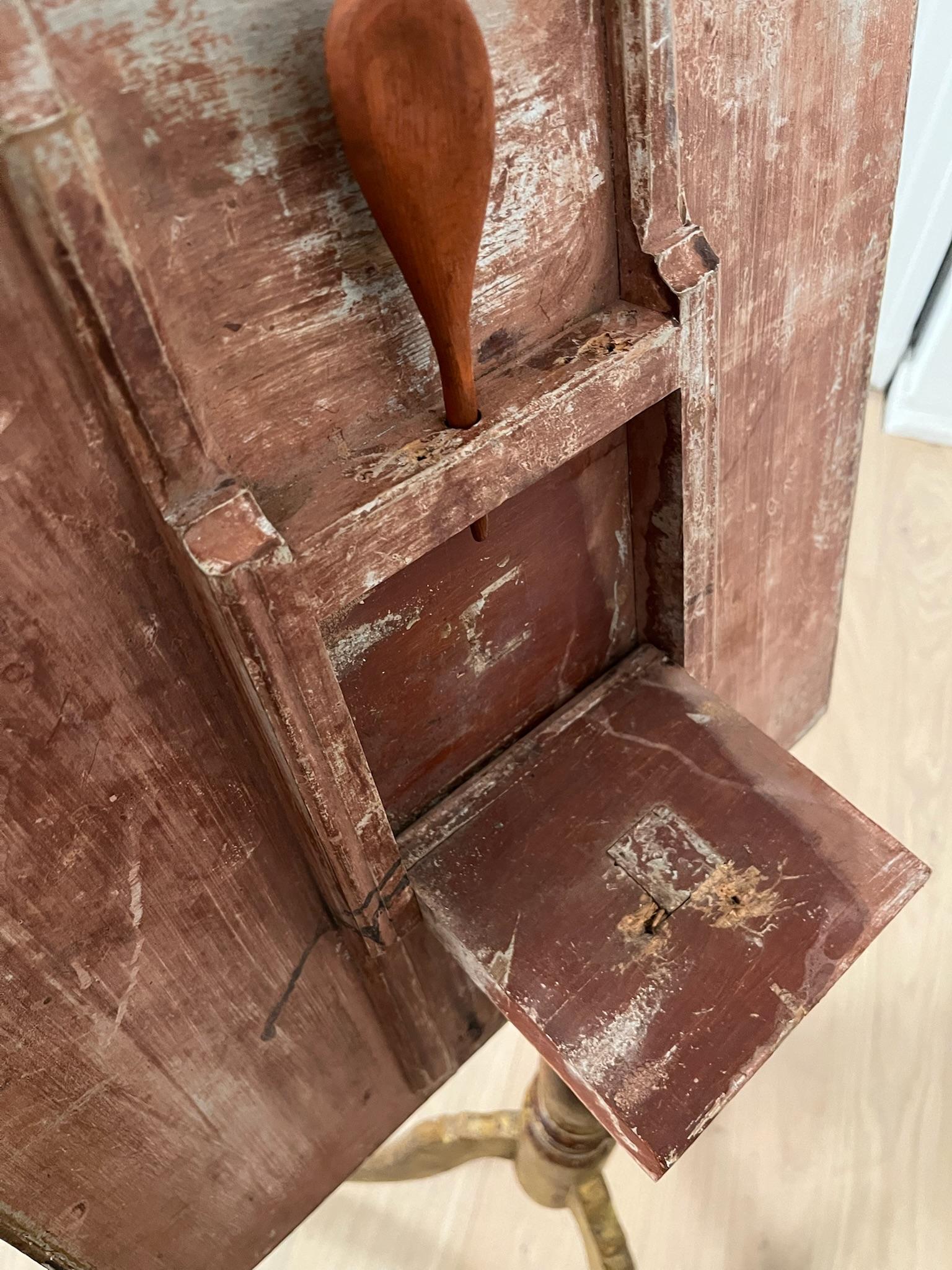 19th Century Square Folding Table Handcrafted Original Painted For Sale 2