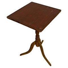 19th Century Square Folding Table Handcrafted Original Painted