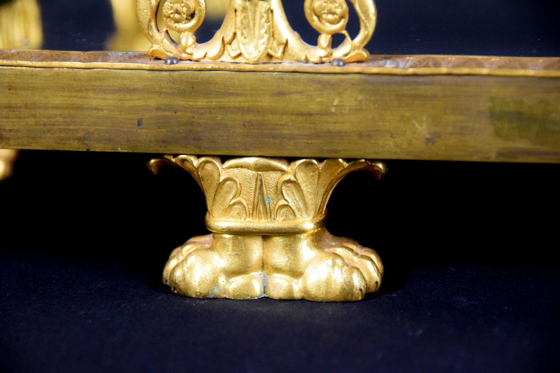 19th Century Square Gilt Bronze Empire Centerpiece 3