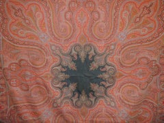 19th Century Square Kashmir Paisley Shawl Tapestry