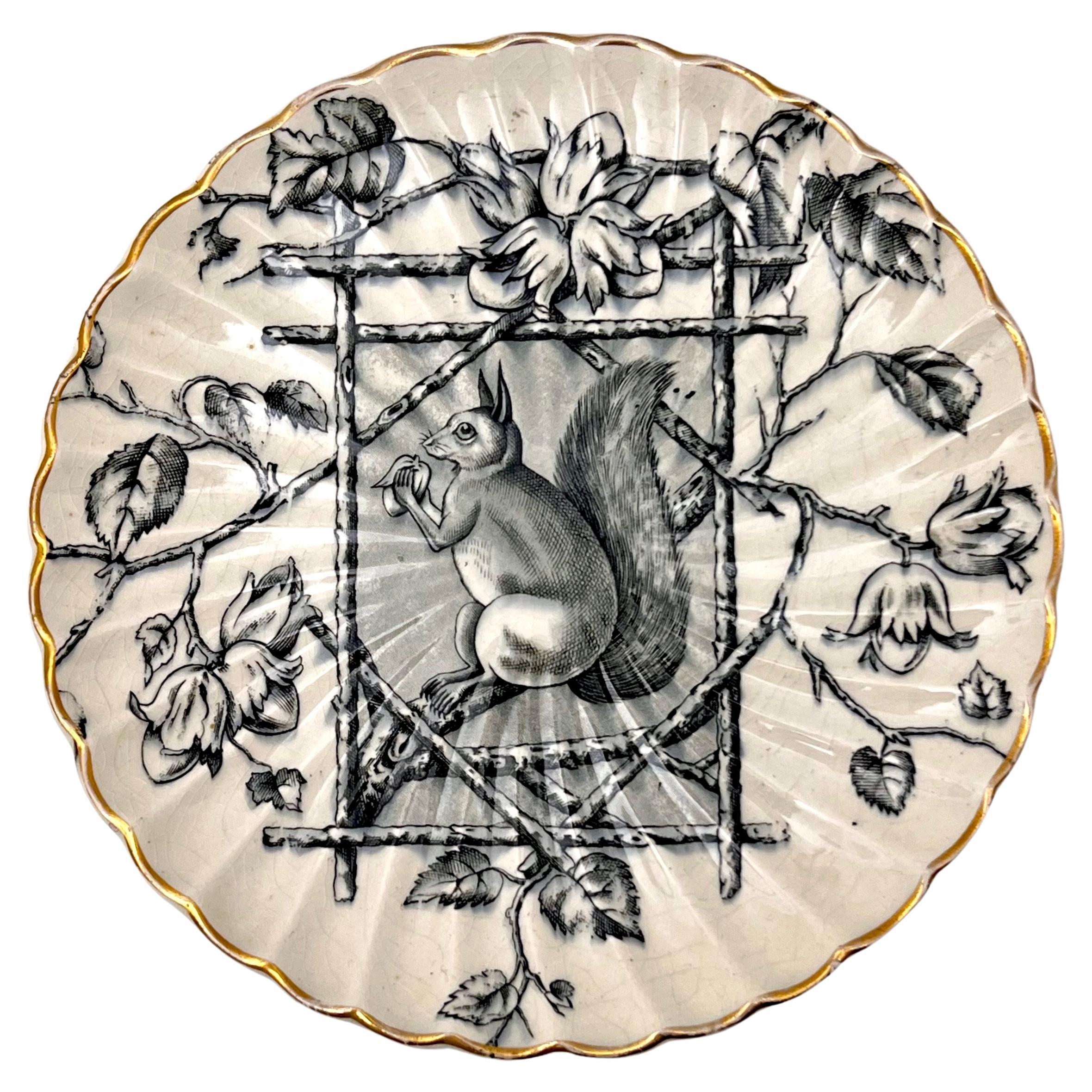 19th Century Squirrel Plate signed R.S. & Co. For Sale