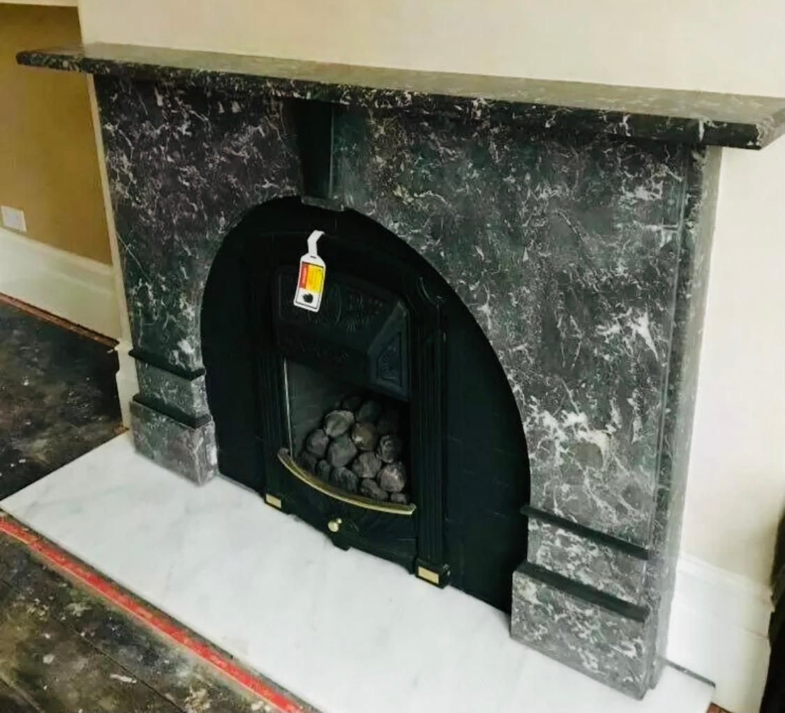 British 19th Century St Annes Marble Arched Fireplace Surround For Sale