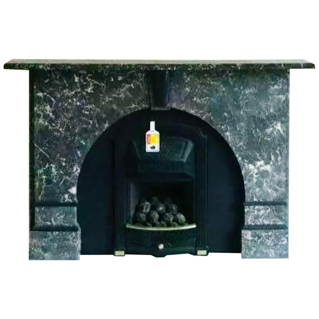 19th Century St Annes Marble Arched Fireplace Surround For Sale