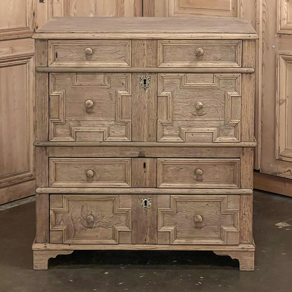 English 19th Century Stacked Jacobean Chest of Drawers, Cabinet