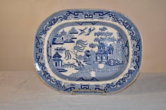 19th Century Staffordshire Blue Willow Platter