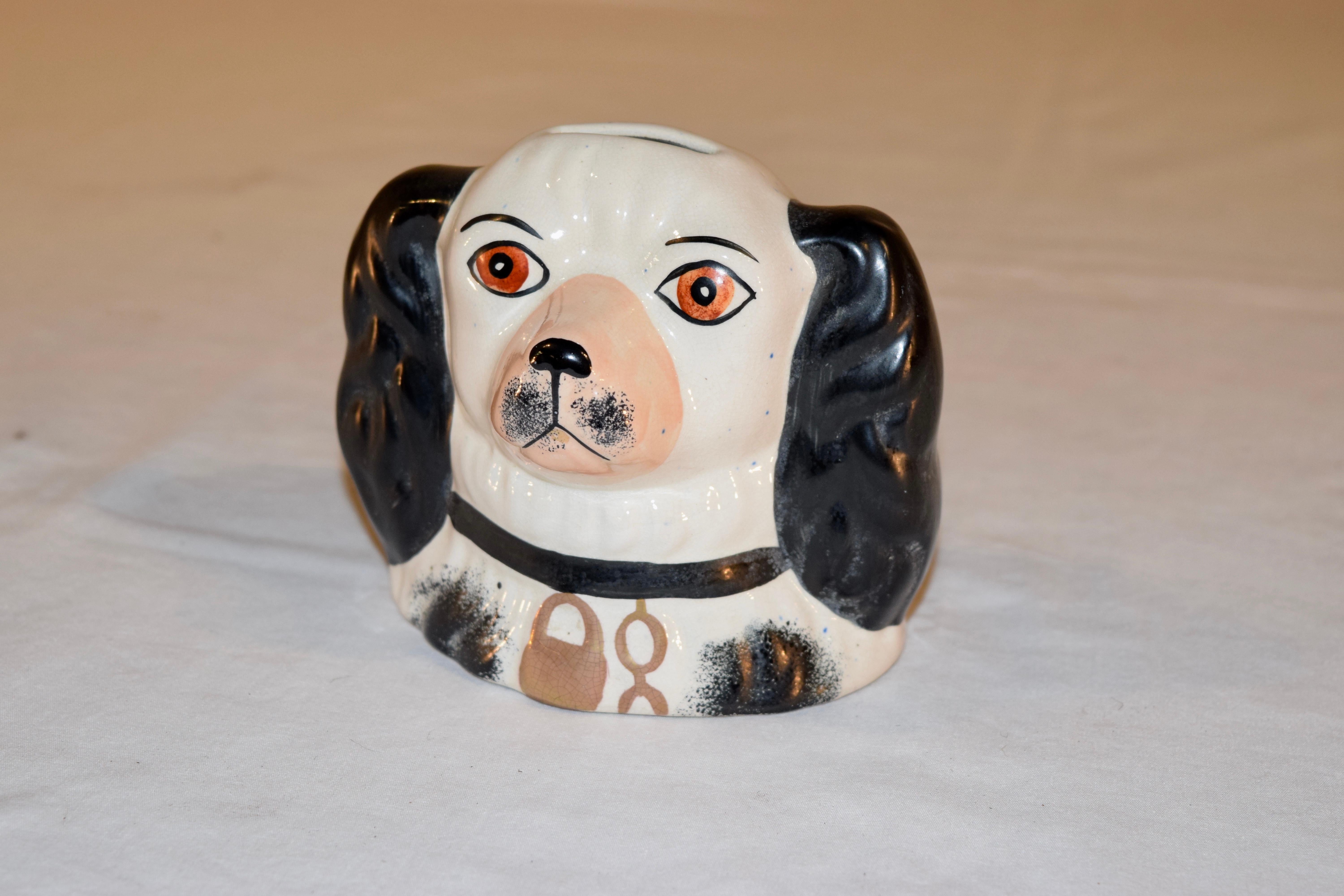 19th Century Staffordshire Dog Bank In Good Condition In High Point, NC