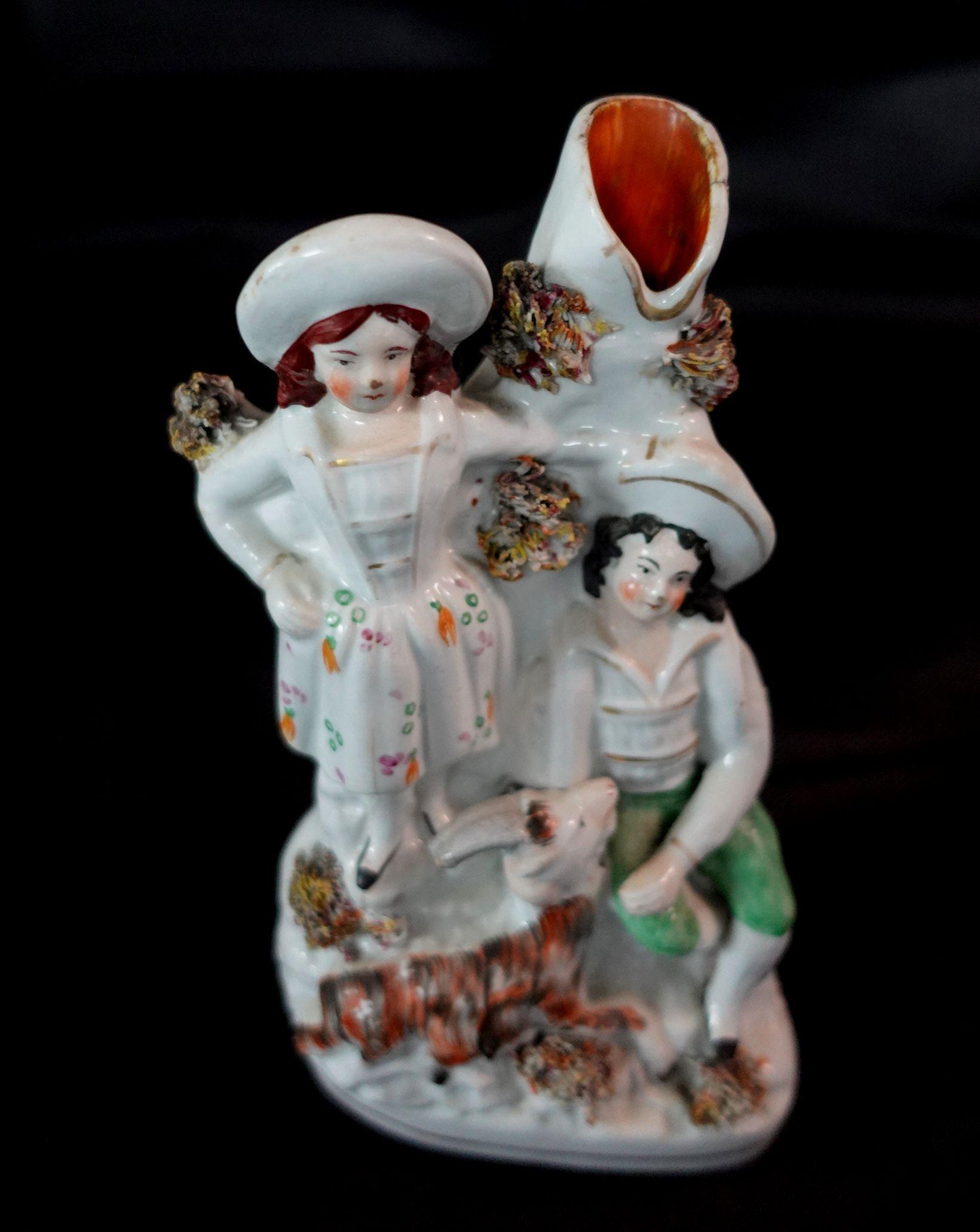 Hand-Crafted 19th Century Staffordshire Figure #4 For Sale