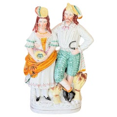 19th Century Staffordshire Figure of a Harvest Couple