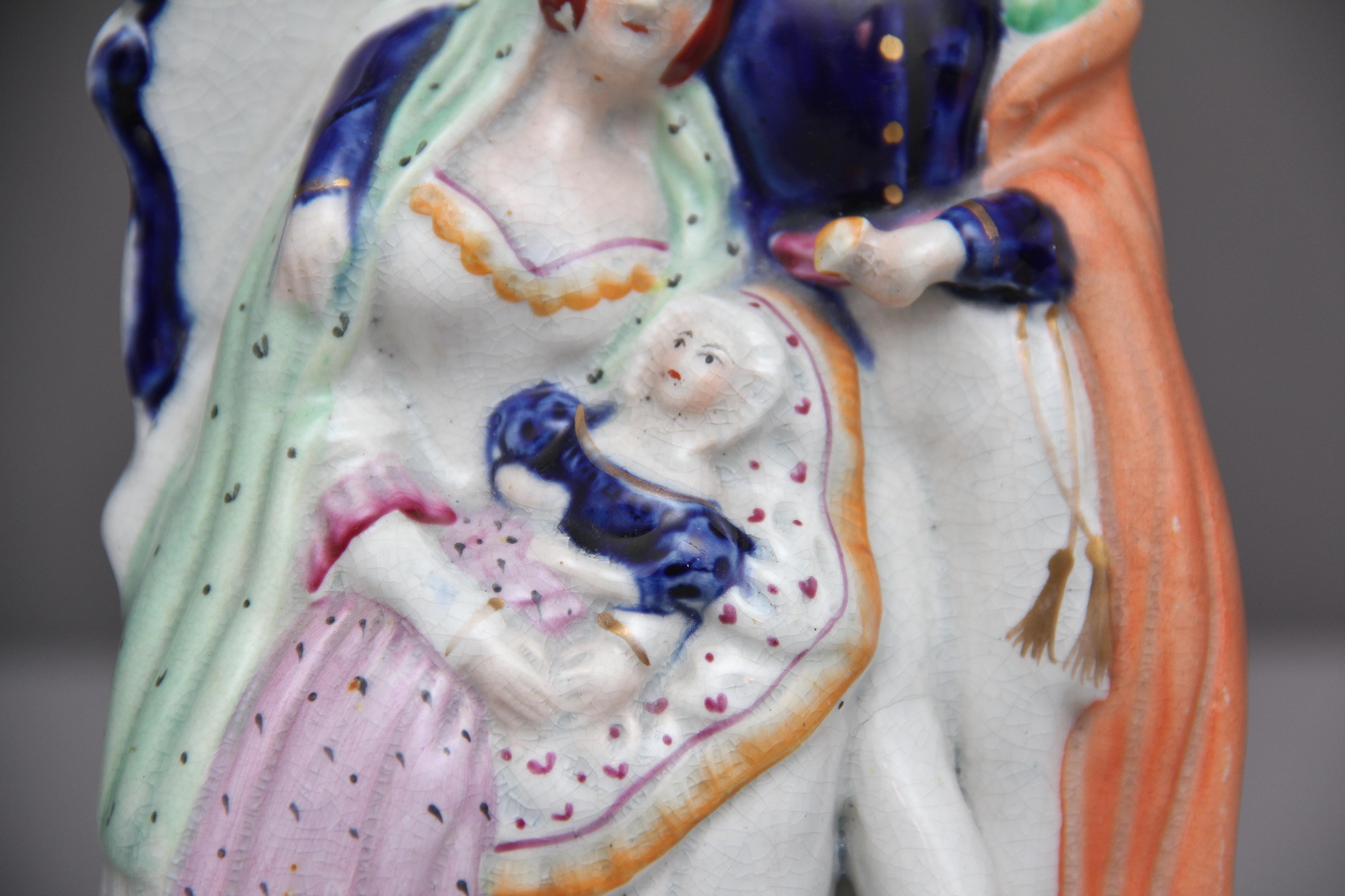 Mid-19th Century 19th Century Staffordshire Figure of Queen Victoria and Prince Albert