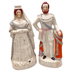 19th Century Staffordshire Figurines of Queen Victoria and Prince Albert 'Large'