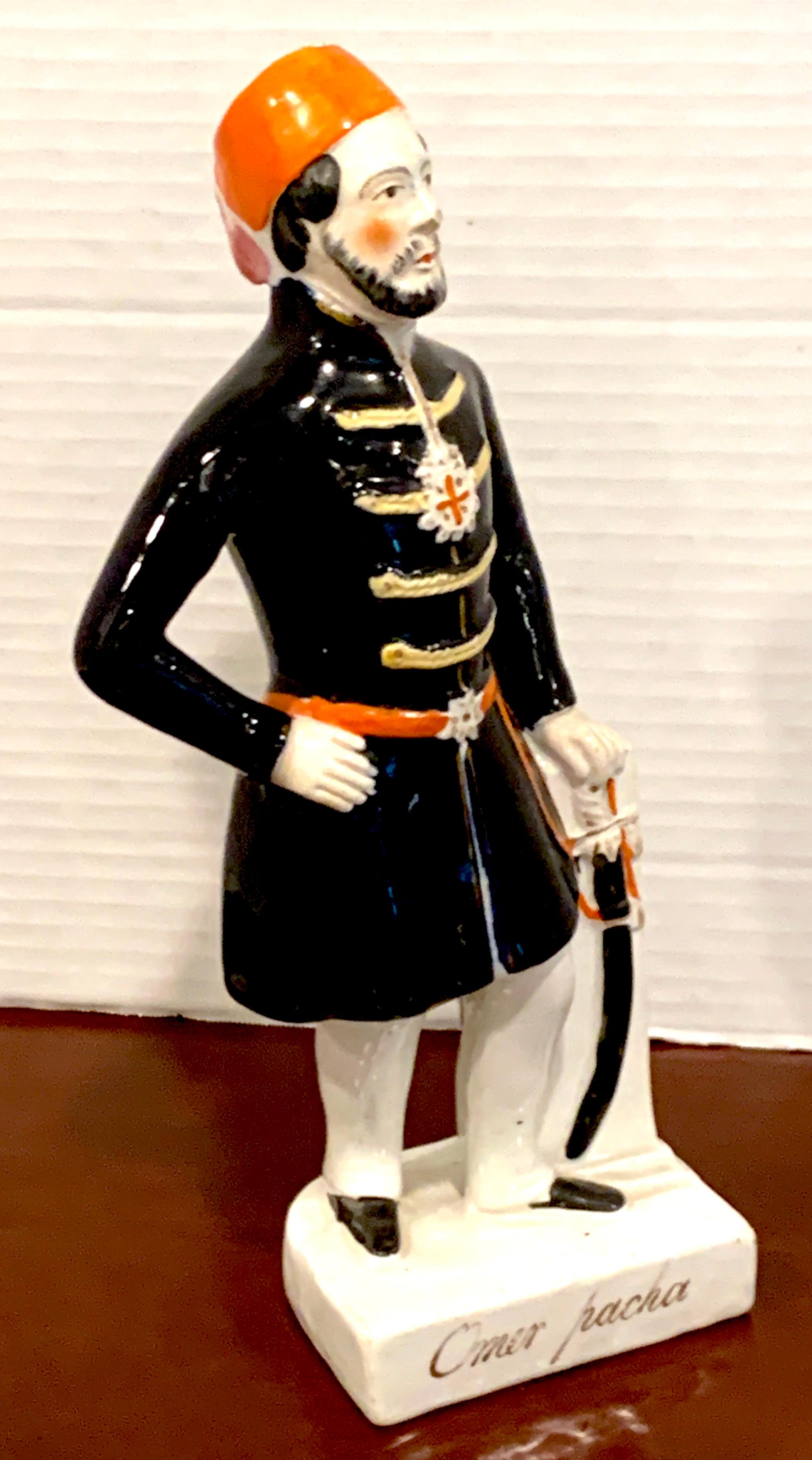 19th Century Staffordshire Military Portrait Figure of Omar Pacha In Good Condition For Sale In West Palm Beach, FL