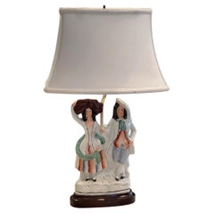 19th Century Staffordshire Mounted as Lamp